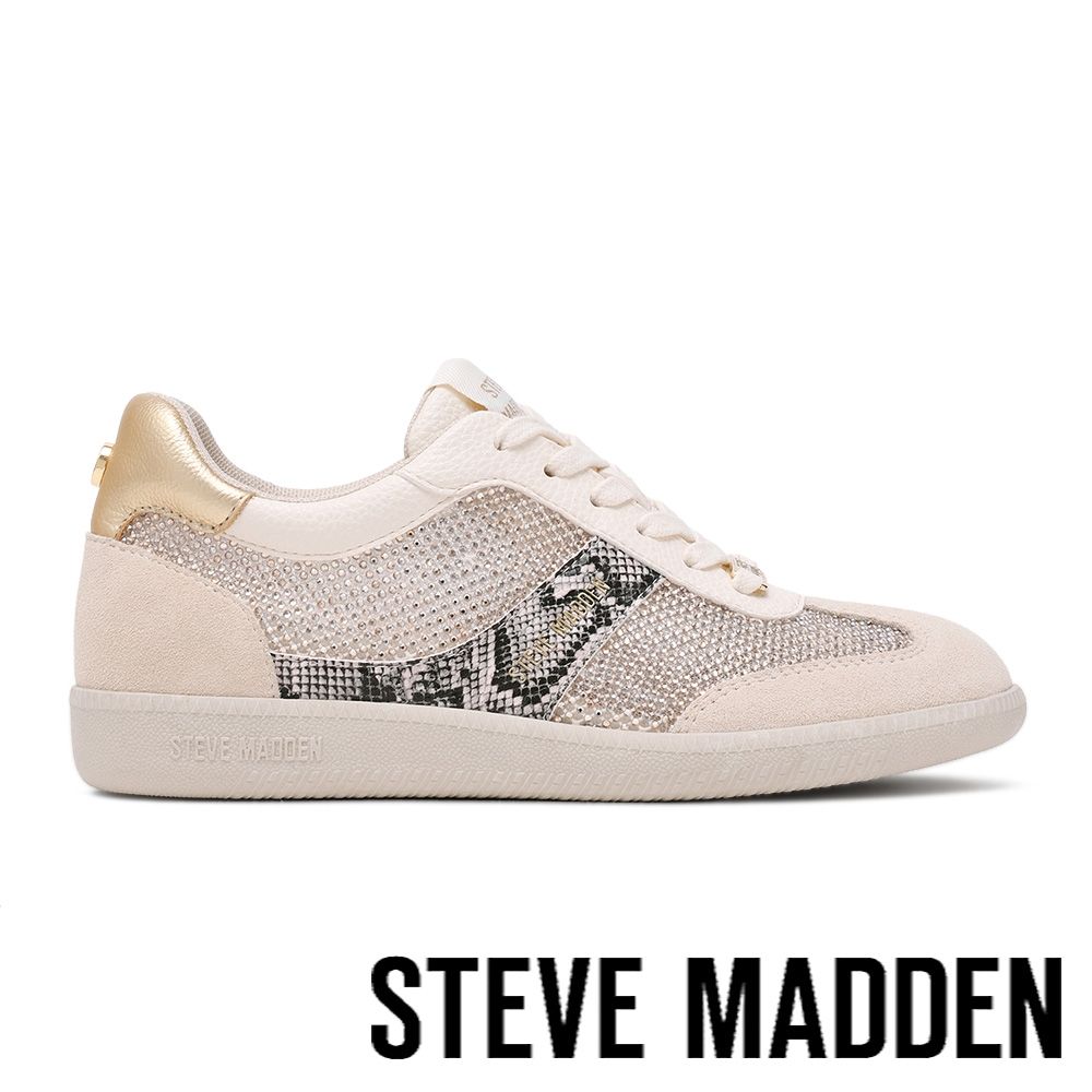 STEVE MADDEN-奢華閃鑽拼接透膚休閒鞋 STRIDERS-米色