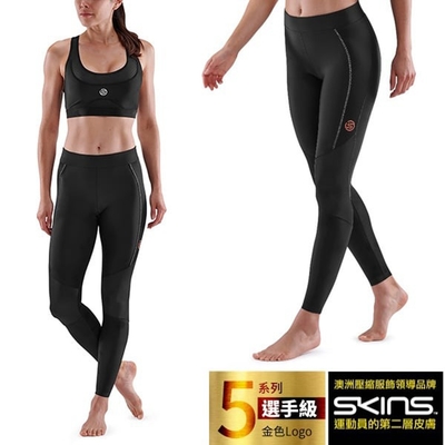 【SKINS】女 5系列選手級壓縮長褲.緊身彈力褲.運動壓力褲 SF4050119 黑