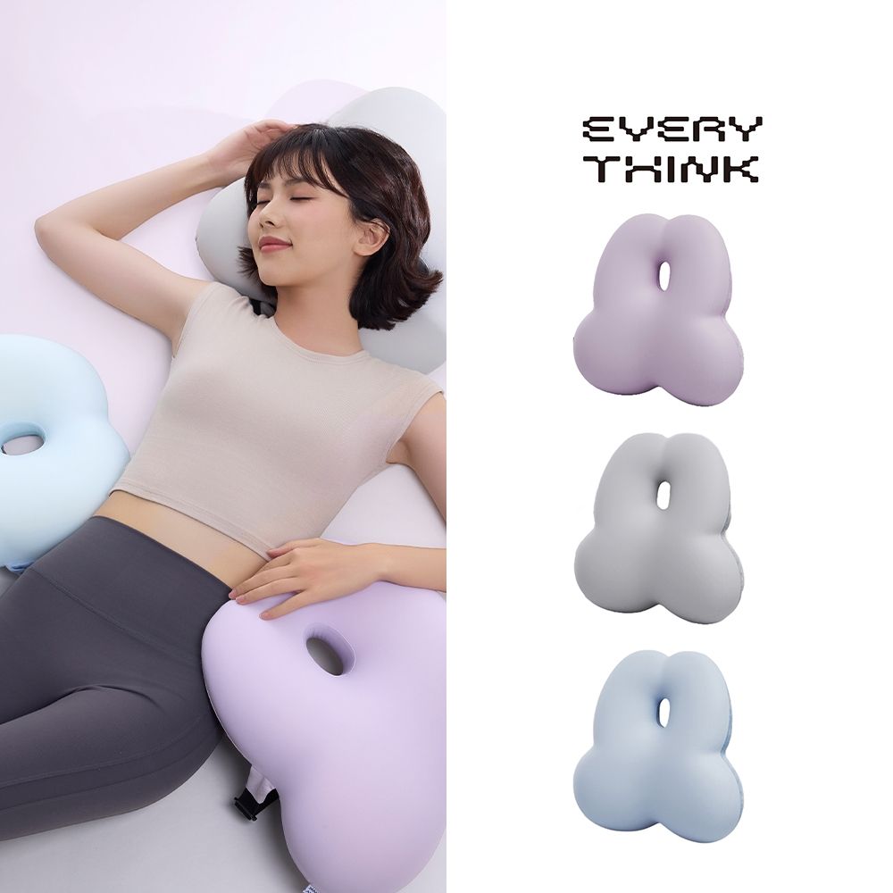 【EVERY THINK】台灣總代理 雲朵花花腰靠枕 舒適支撐 貼合腰椎自然曲線