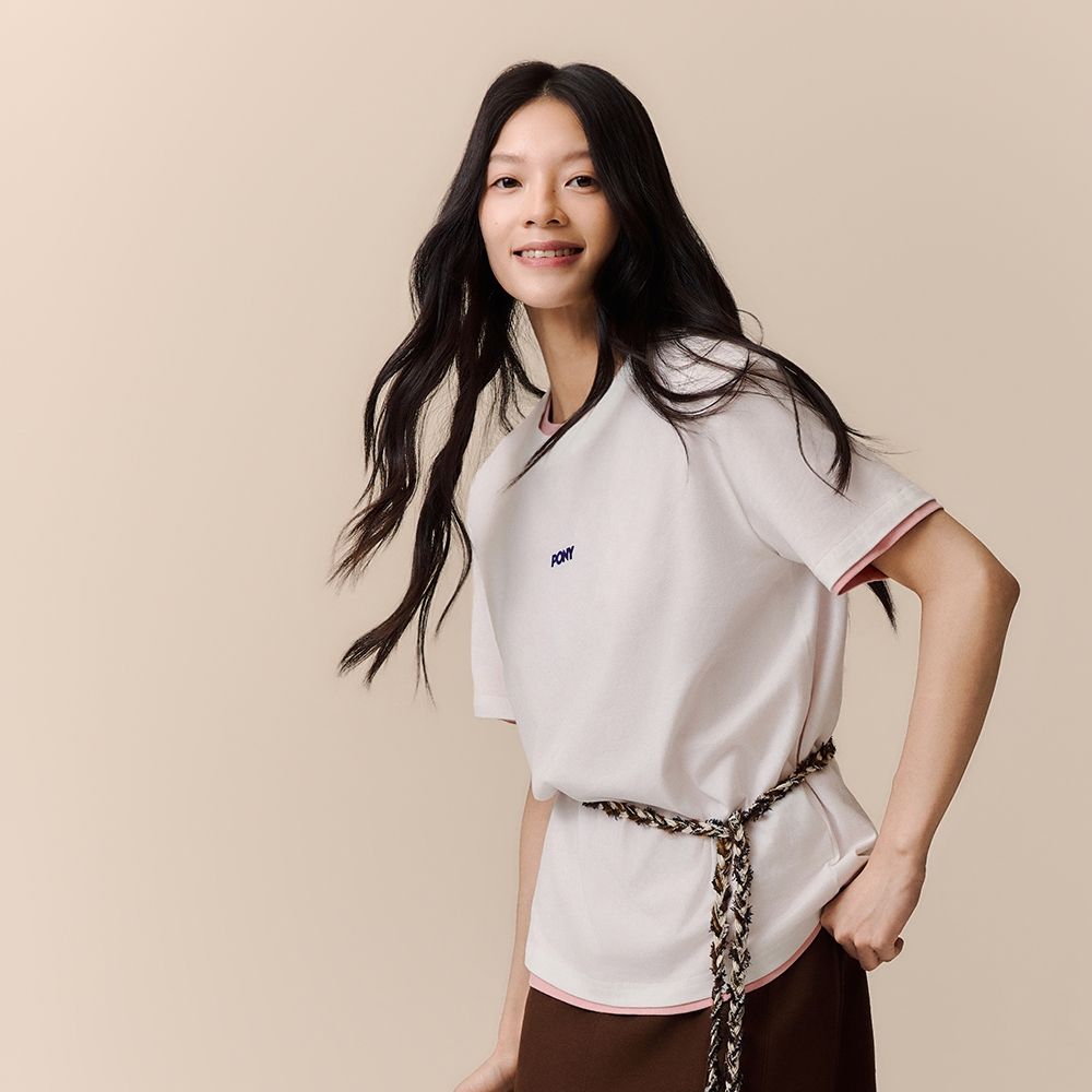 【PONY】1972印花短袖上衣 舒適親膚 短T 白T 寬鬆版型 男女 白