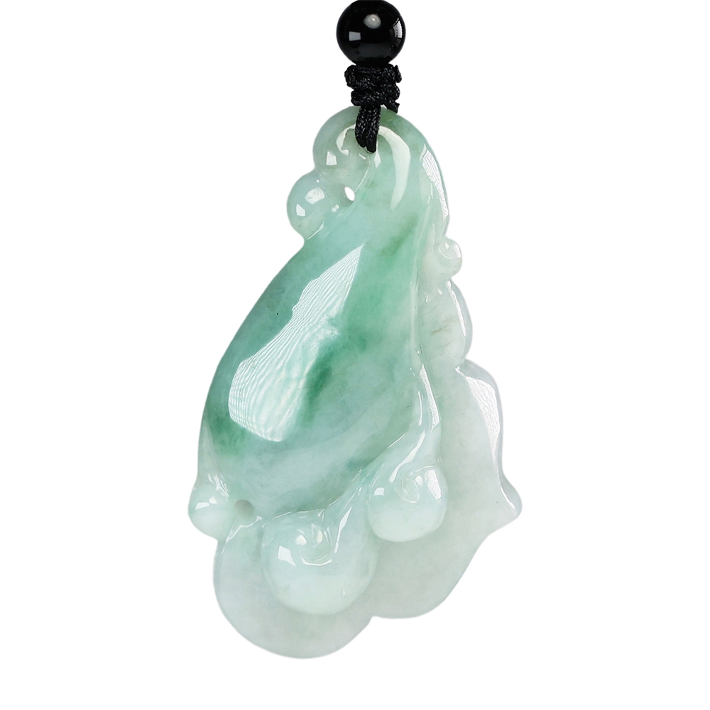 天然翡翠A貨 漢石齋】天然翡翠A貨如意玉佩吊墜細糯種飄花(29*51*13mm) | 漢石齋