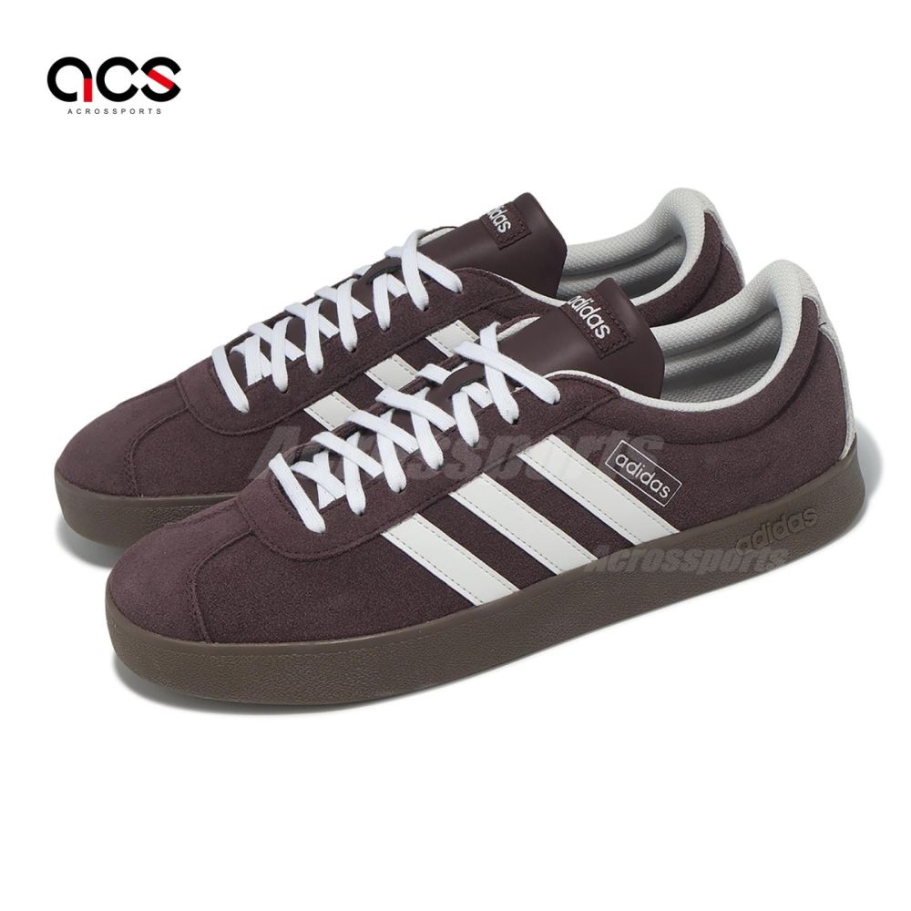 adidas 休閒鞋 VL Court 2 男鞋 女鞋 棕 白 復古 麂皮 焦糖底 愛迪達 JR8318