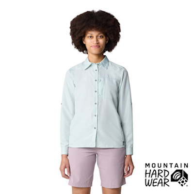 【Mountain Hardwear】Canyon Long Sleeve W 抗皺速乾防曬長袖襯衫 女款 礦泉綠 #2110541