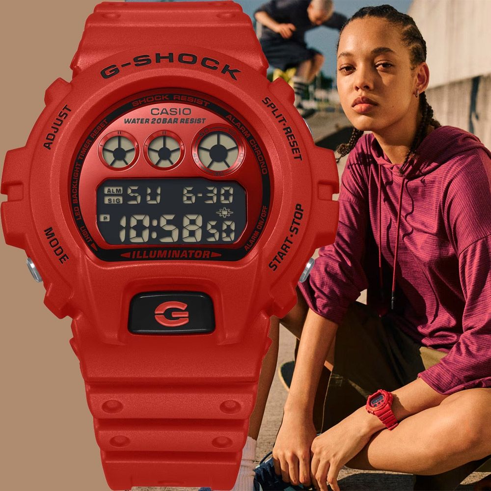 CASIO 卡西歐 G-SHOCK 電子錶 學生錶 手錶 開學換新季 送禮推薦-紅色 DW-6900RRB-4