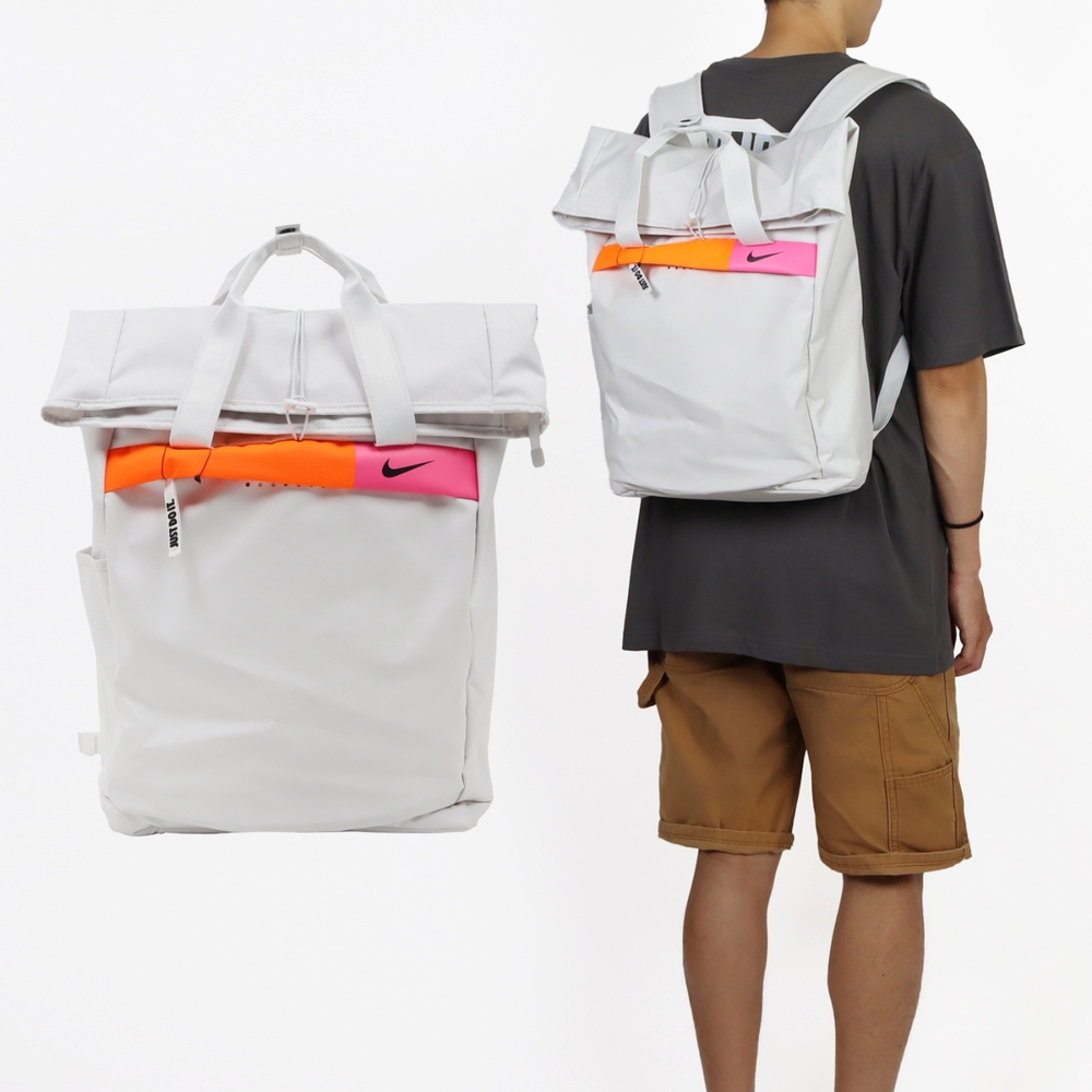 Nike 後背包 JDI Backpack 灰白 橘 大容量 雙肩背 運動 手提 訓練包 CU1488-094