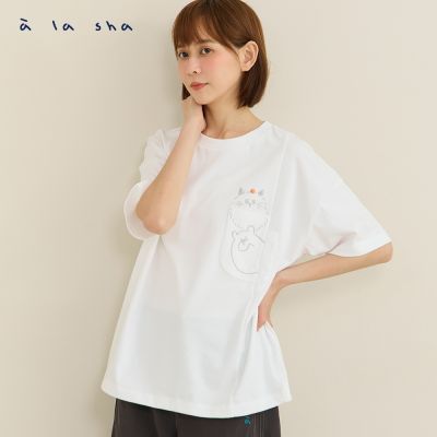 a la sha miao波拉熊造型口袋棉T