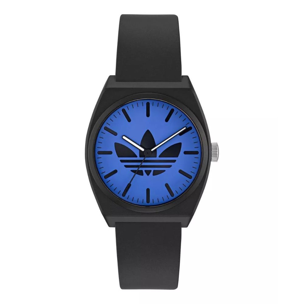 ADIDAS 愛迪達 Project Two 樹脂錶帶_AOST25547_黑X藍_38mm