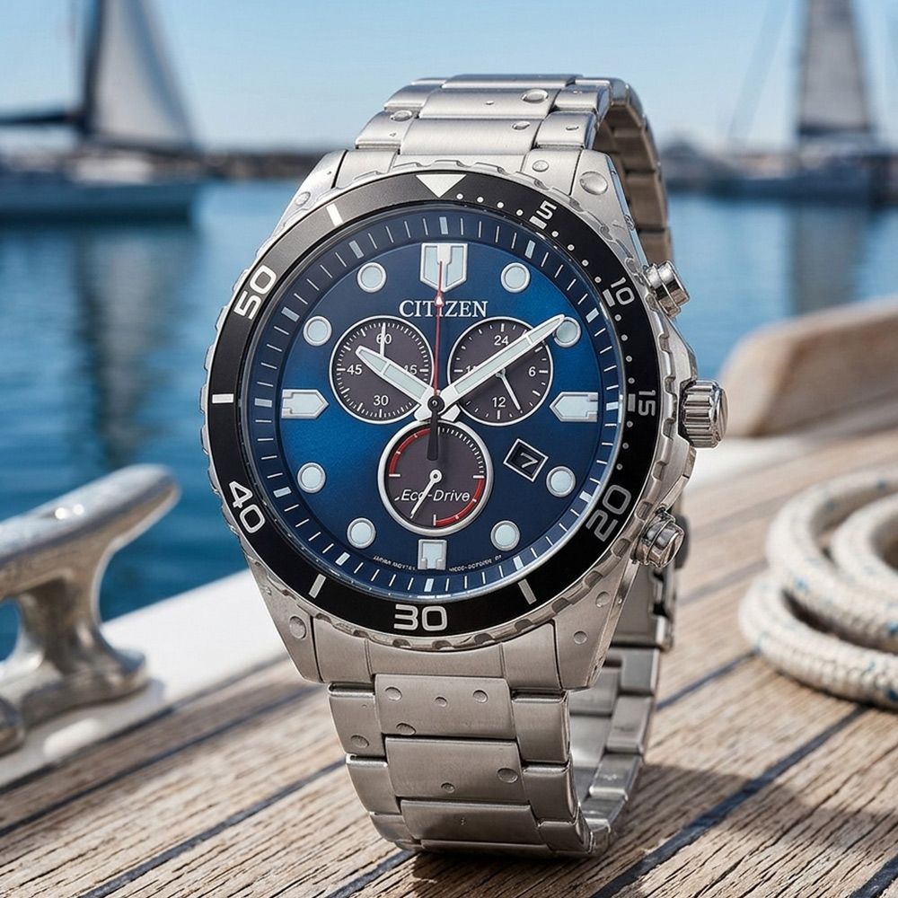CITIZEN 星辰 Diver-Design 運動潛水風格 光動能三眼計時手錶 開學換新季 送禮推薦-43mm AT2560-84L