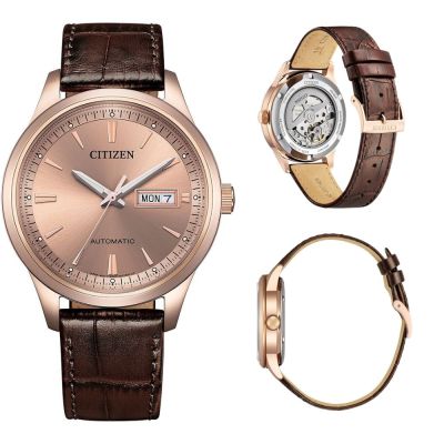 CITIZEN 星辰 限量 Day-Date 經典簡約大三針機械錶-40mm NY4062-04X