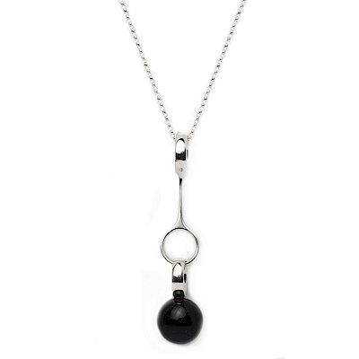 Georg Jensen Sphere 黑瑪瑙+純銀項鍊