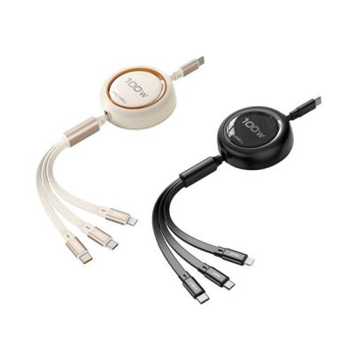 POLYWELL 3合一100W伸縮快充線 C+Lightning+Micro-B 可充筆電 通用 寶利威爾 台灣現貨