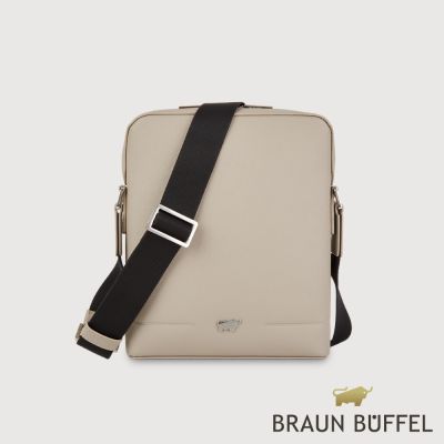 【BRAUN BUFFEL 德國小金牛】台灣總代理 格瑞克-F 直式斜背包-杏色/BF586-17-HM