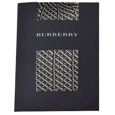 BURBERRY 巴寶莉 經典積木菱格紋花紋褲襪(黑色系)