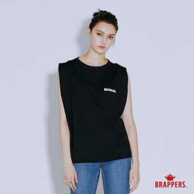 BRAPPERS 女款 俐落寬肩無袖上衣-黑
