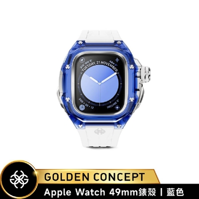 【Golden Concept】Apple Watch 49mm錶殼 藍錶框/白色矽膠錶帶 WC-RSTRIII49-TB-WH