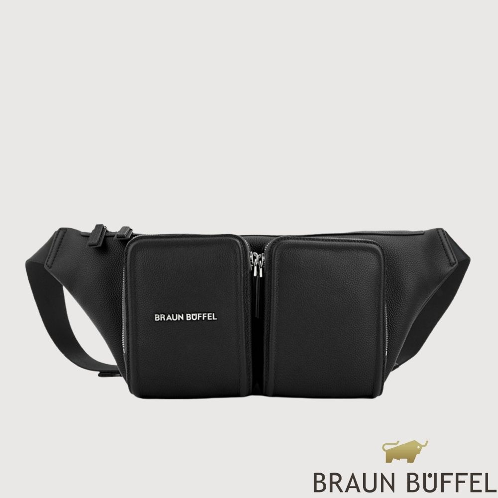 【BRAUN BUFFEL 德國小金牛】台灣總代理 布洛 腰胸包-黑色/BF572-07-BK