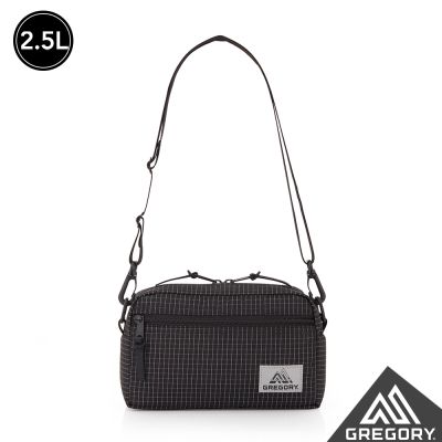 Gregory 官方旗艦  2.5L PAD SHLD POUCH 斜背包 夜光黑 反光LOGO 反光格線 抗撕裂尼龍