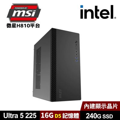 (DIY)微星H810平台【夢燈魚1】AI效能電腦-黑(U5-225/H810/16G D5/240G SSD)