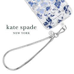 【kate spade】精品手機掛鍊 銀色