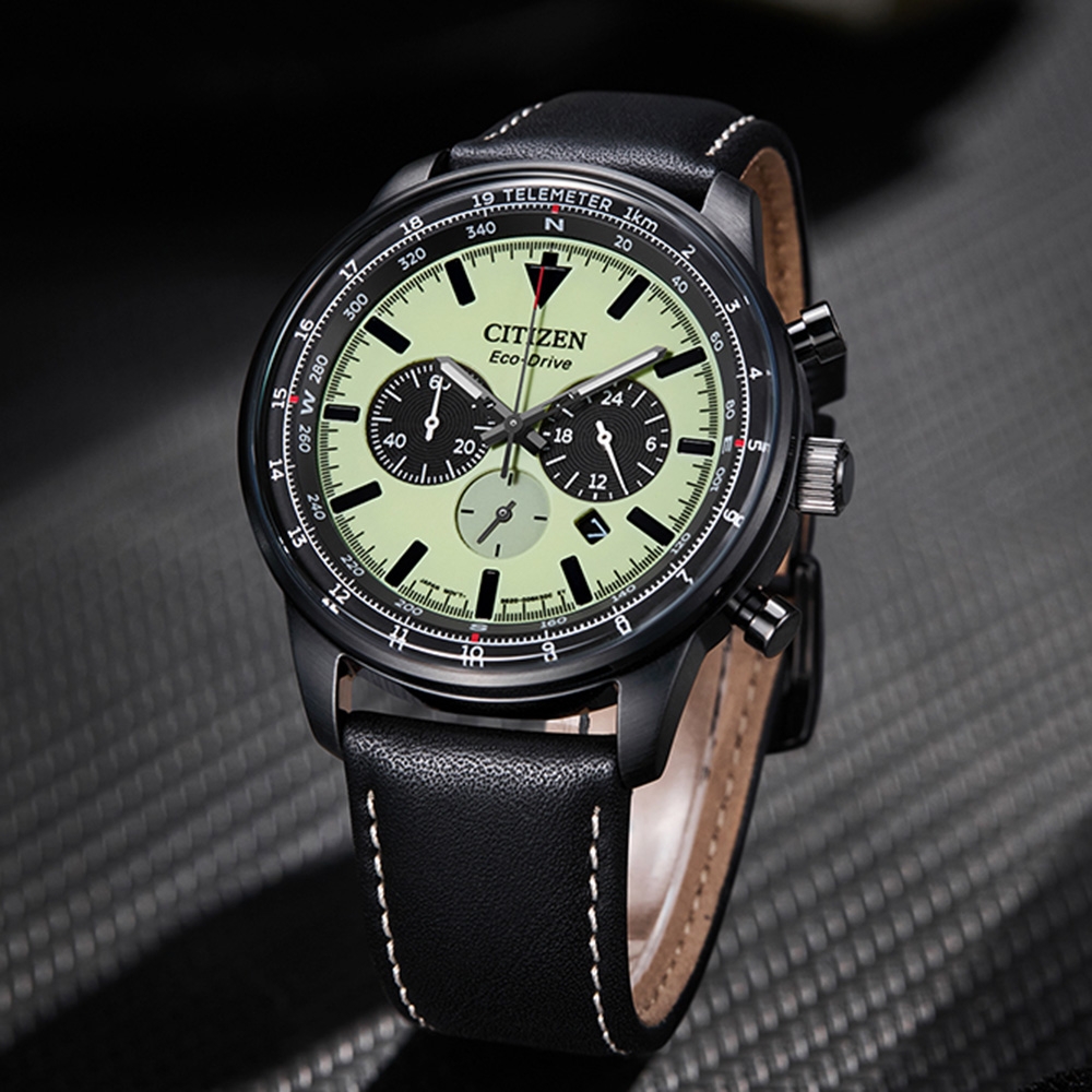 CITIZEN 星辰 綠幽靈夜光光動能計時手錶 開學換新季 送禮推薦 CA4505-21X