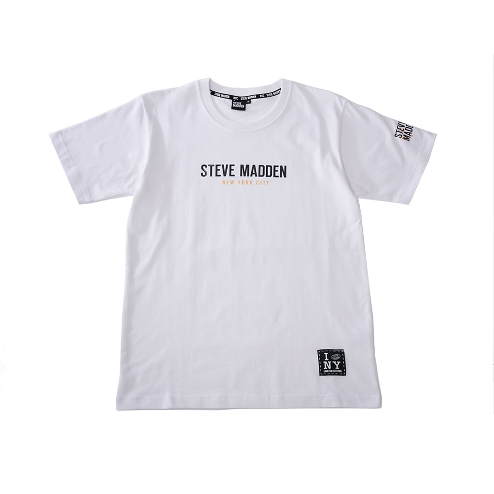 STEVE MADDEN-純棉品牌經典LOGO T-Shirt 短袖上衣-白色