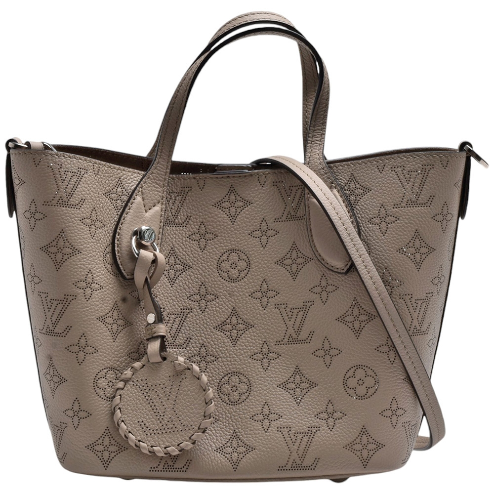 LV M21849經典Blossom PM系列Mahina打孔小牛皮手提/斜背包(卵石色