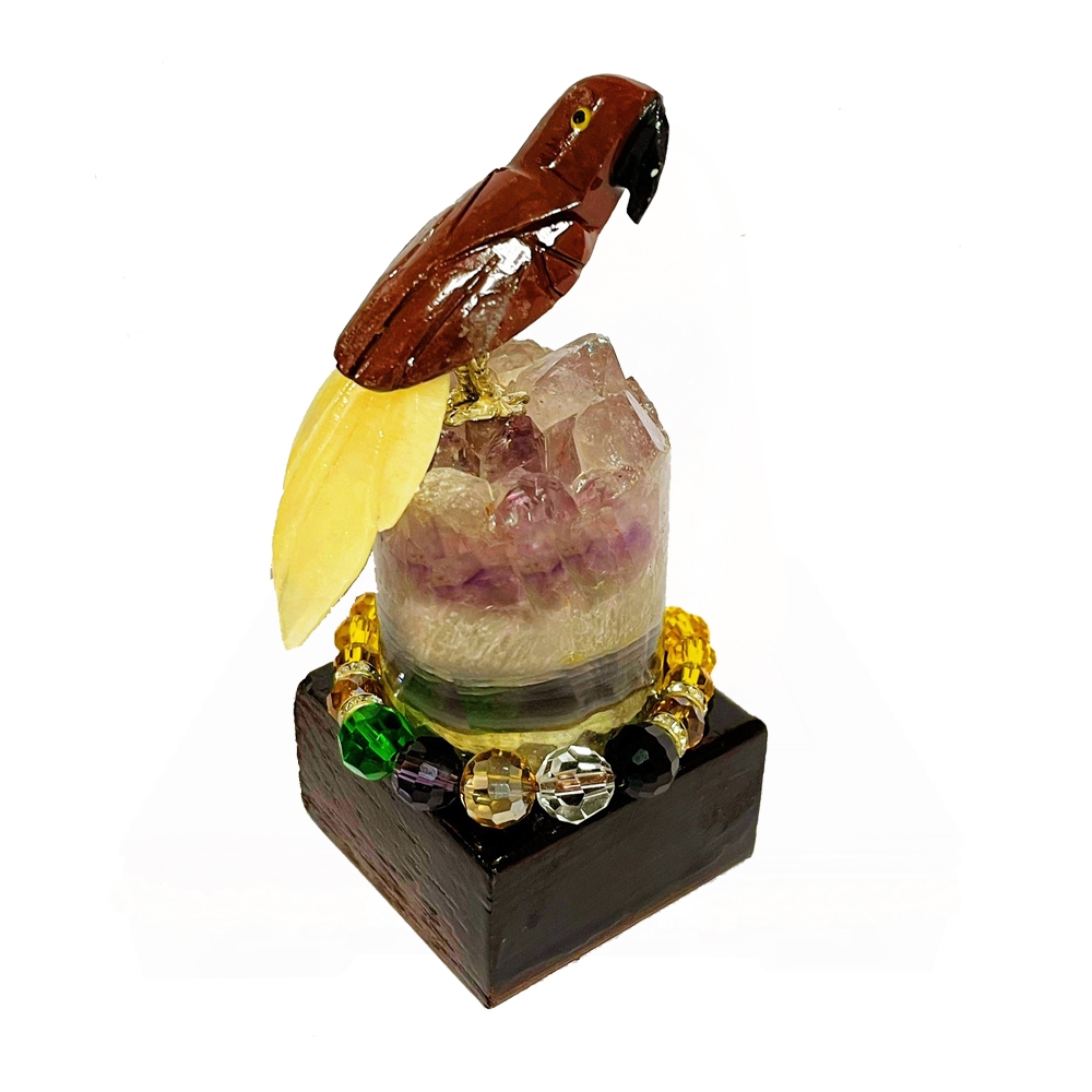 A1寶石5A巴西水晶鳥-同烏拉圭紫水晶洞能量/招財/開運/擋煞/防小人/貴人