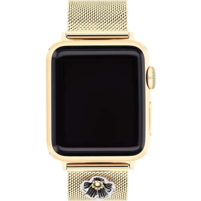 COACH Apple Watch 錶帶 38/40mm 適用 茶花米蘭錶帶 寵愛媽媽 送禮推薦-金色(不含手錶)
