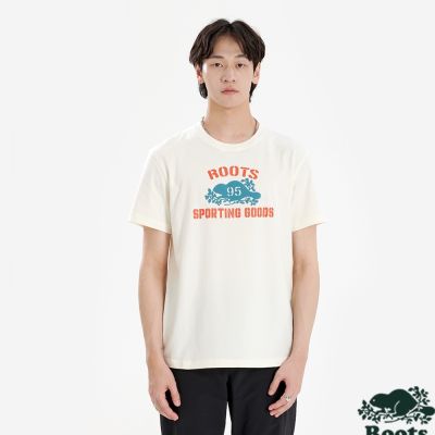 Roots 男裝 ROOTS SPORTING GOODS 短袖上衣（米白色）