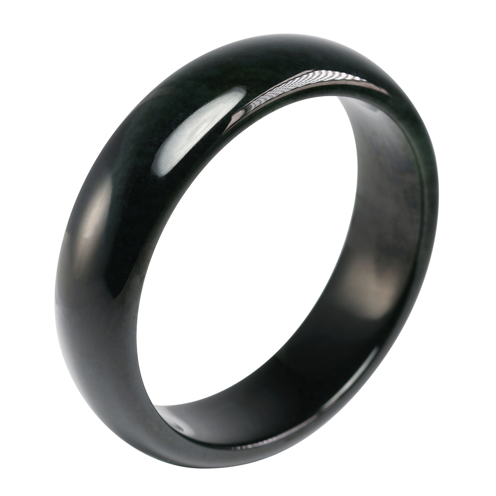 漢石齋】天然和田玉手鐲玉鐲黑青玉(手圍19.8/版寬18.7mm) | 漢石齋