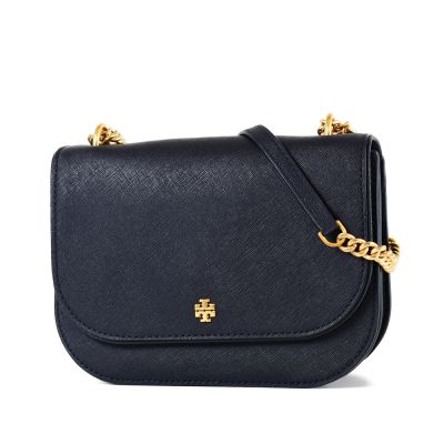 TORY BURCH 防刮翻蓋鍊帶肩背/斜背二用包-海軍藍-特