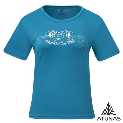 【ATUNAS 歐都納】女款循環短袖排汗抗菌T恤A6TS2625WC森林綠/抑菌抗臭/防曬/休閒/戶外