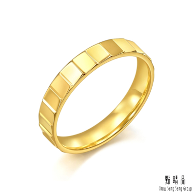 點睛品 炫亮幾何 黃金戒指 計價黃金 (港圍13)