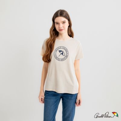 Arnold Palmer -女裝-經典傘幸運草親膚純棉圓領T-shirt-米色