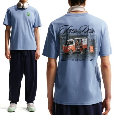 Nike NSW Tee LSE Cafe 男款 藍色 復古插畫 短袖上衣 IH1158-486