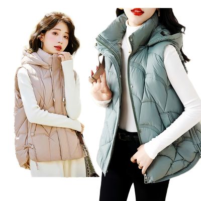 初色 簡約純色百搭保暖羽絨馬甲背心女背心外套-5款任選-16588(M-3XL可選)