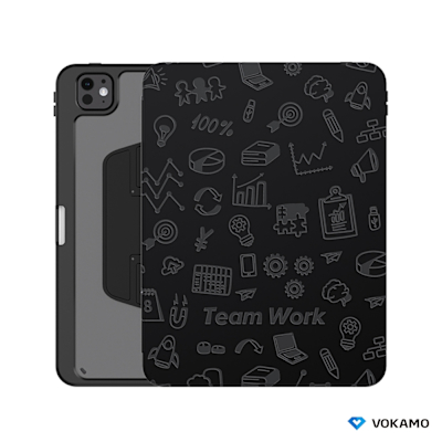 Vokamo Apple iPad Air 13寸(2024/2025) 旋轉支架保護皮套(黑)