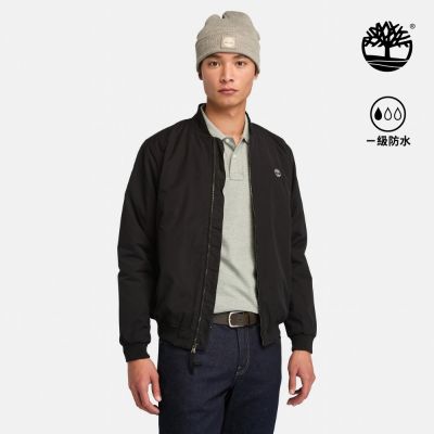 Timberland官方旗艦 男款黑色防潑水飛行外套|A5M9T001