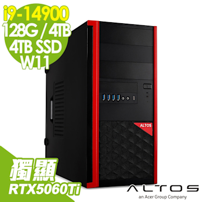 Acer 宏碁 Altos P150F8 高階商用工作站  (i9-14900/128G/4TB+4TB SSD/RTX5060Ti-16G/1200W/W11P)