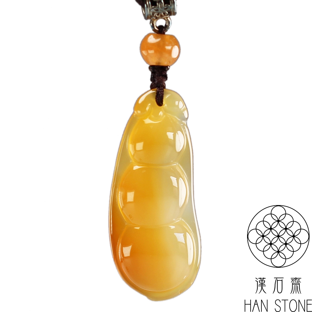 漢石齋】天然A貨紅黃玉髓福豆玉珮吊墜(45*19*7mm) | 漢石齋| Yahoo購物中心