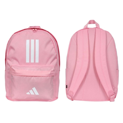 ADIDAS 大型後背包-雙肩包 肩背包 旅行包 愛迪達 IS7046 粉紅白