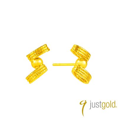 【Just Gold 鎮金店】金織圓語 黃金耳環 (網路限定)