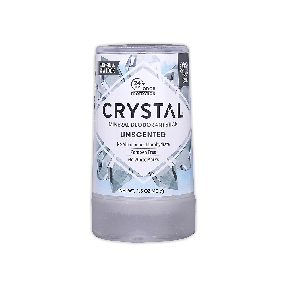 美國CRYSTAL-長效淨味約24小時礦物鹽身體固體除臭棒-無香款40g/條(晶燦綺肌長效體香石,運動異味消臭石,出國旅行體香膏)