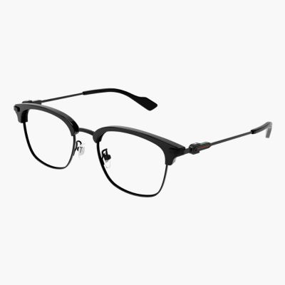 【GUCCI 古馳】眉形金屬光學眼鏡(GG1606OK-001)