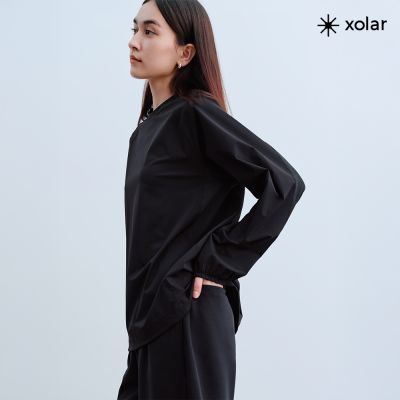 PROJEXT 抗UV透氣修身3D長袖Tee 黑色 Xolar Patch Long-sleeve Tee