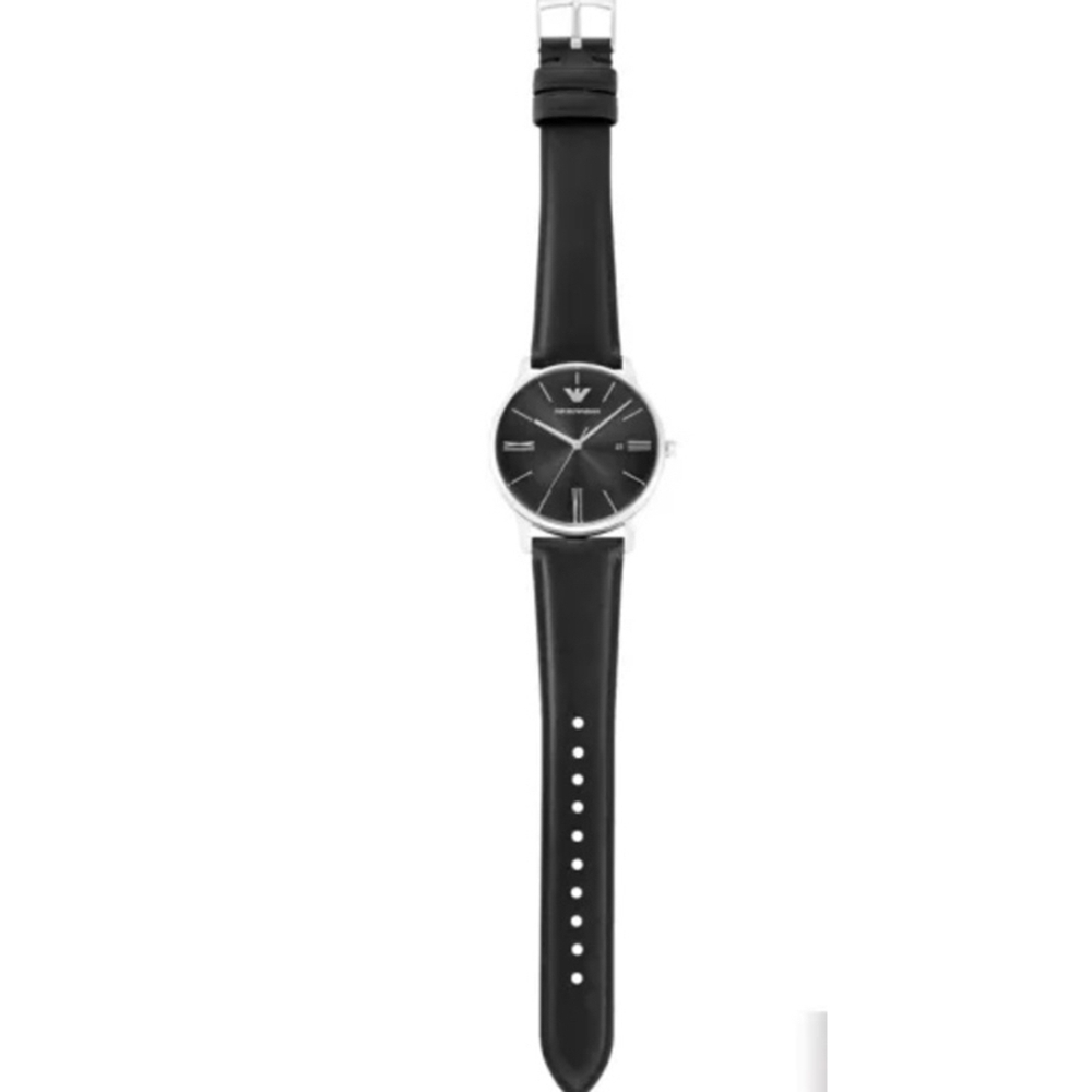EMPORIO ARMANI 亞曼尼官方授權Minimalist亞曼尼紳士日歷手錶手鍊套組 