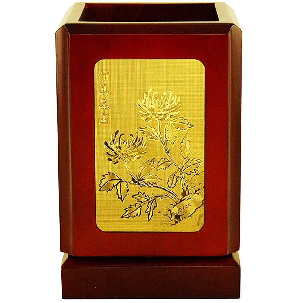 文具[筆筒]~四君子(梅蘭竹菊) 飾金金箔畫禮物| 日用雜貨| Yahoo購物中心