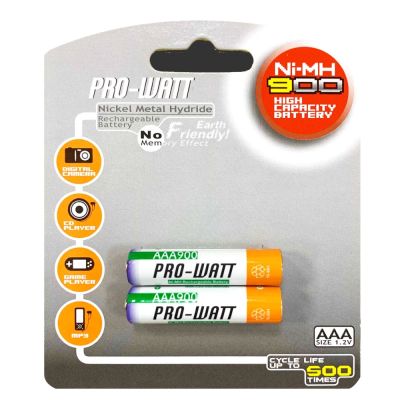 【華志PRO-WATT】900mAh鎳氫 充電電池4號(AAA)2入