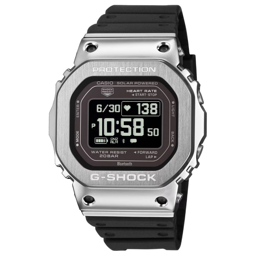 CASIO卡西歐 G-SHOCK G-SQUAD  藍芽太陽能電力 日常訓練 運動健康理念錶款 GM-H5600-1 黑_44mm