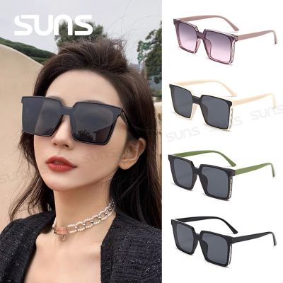 【SUNS】韓版個性ins墨鏡 平面式方框墨鏡 高質感金屬框 輕量材質 配戴舒適 抗UV400 S520